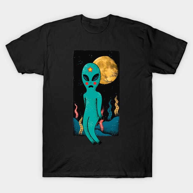 alien moonlight T-Shirt by OniSweet